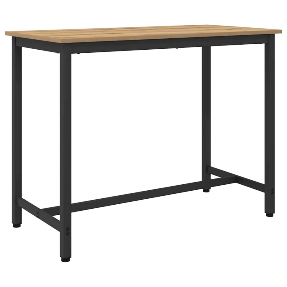 vidaXL Tafel Artisan Eiken 100 x 50 x 76,5 cm Engineered hout en staal afbeelding 1