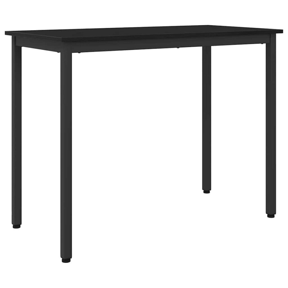 vidaXL Tafel Zwart Eiken 100 x 50 x 76,5 cm Engineered hout en staal afbeelding 1