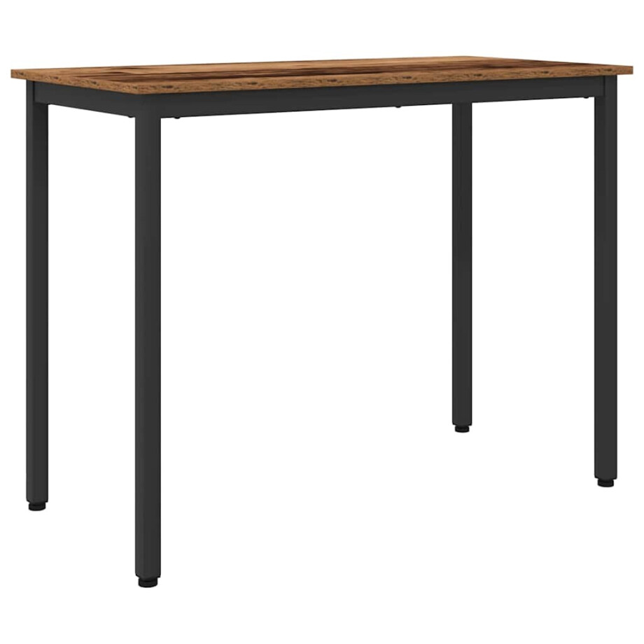 vidaXL Tafel Oudhout 100 x 50 x 76,5 cm Engineered hout en staal afbeelding 1