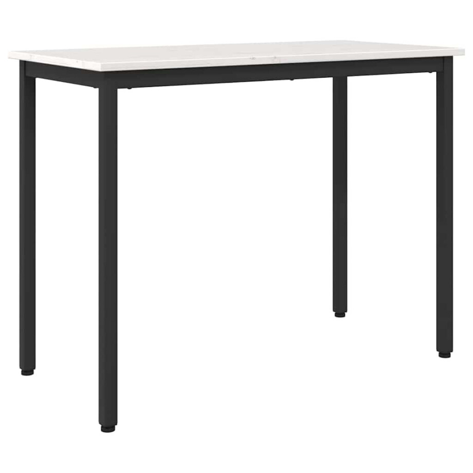 vidaXL Tafel Wit 100 x 50 x 77 cm Engineered hout en staal afbeelding 1