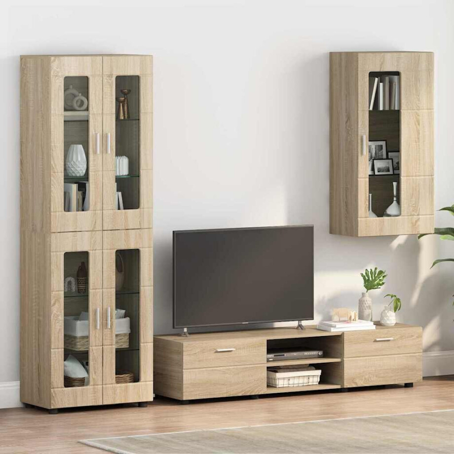 vidaXL Houten Kast Sonoma Eiken 50 x 29 x 100 cm Bewerkt hout afbeelding 1