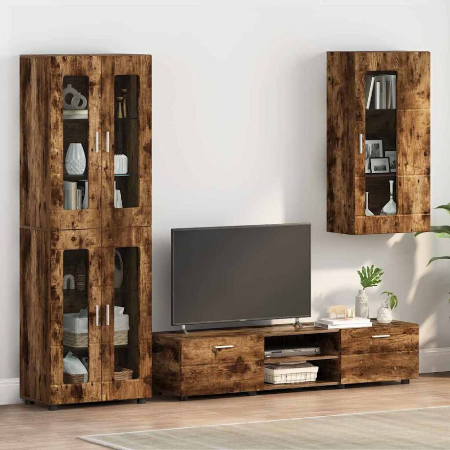 vidaXL Houten Kast Gerookt eiken 50 x 29 x 100 cm Bewerkt hout vidaXL Houten Kast Gerookt eiken 50 x 29 x 100 cm Bewerkt hout afbeelding 1