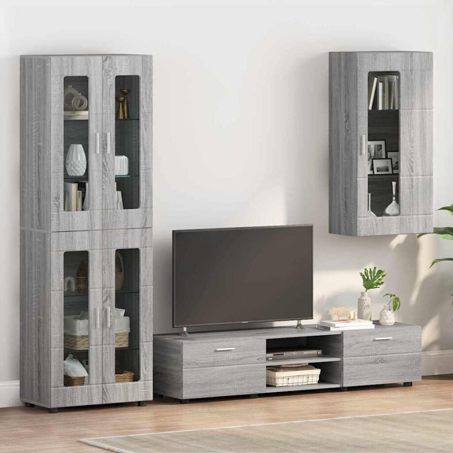 vidaXL Houten Kast Grijs Sonoma 50 x 29 x 100 cm Bewerkt hout vidaXL Houten Kast Grijs Sonoma 50 x 29 x 100 cm Bewerkt hout afbeelding 1
