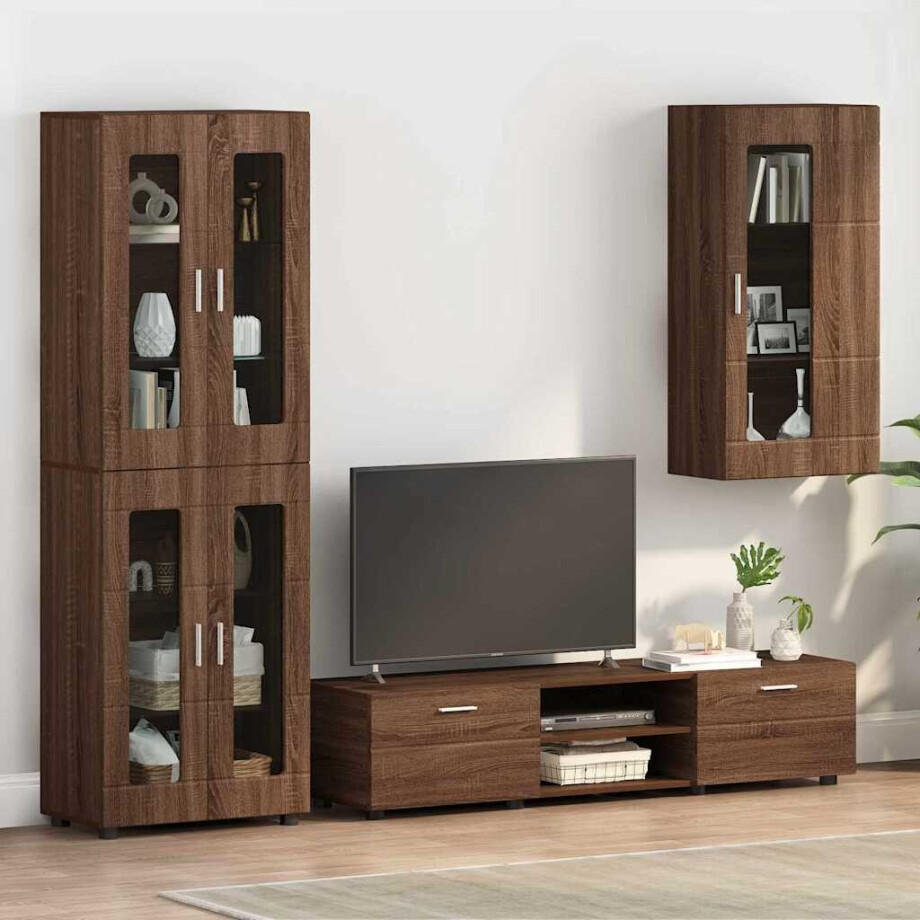 vidaXL Houten Kast Bruin Eiken 50 x 29 x 100 cm Bewerkt hout vidaXL Houten Kast Bruin Eiken 50 x 29 x 100 cm Bewerkt hout afbeelding 1