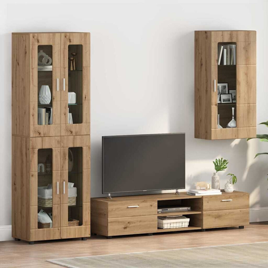 vidaXL Houten Kast Artisan Eiken 50 x 29 x 100 cm Bewerkt hout vidaXL Houten Kast Artisan Eiken 50 x 29 x 100 cm Bewerkt hout afbeelding 1