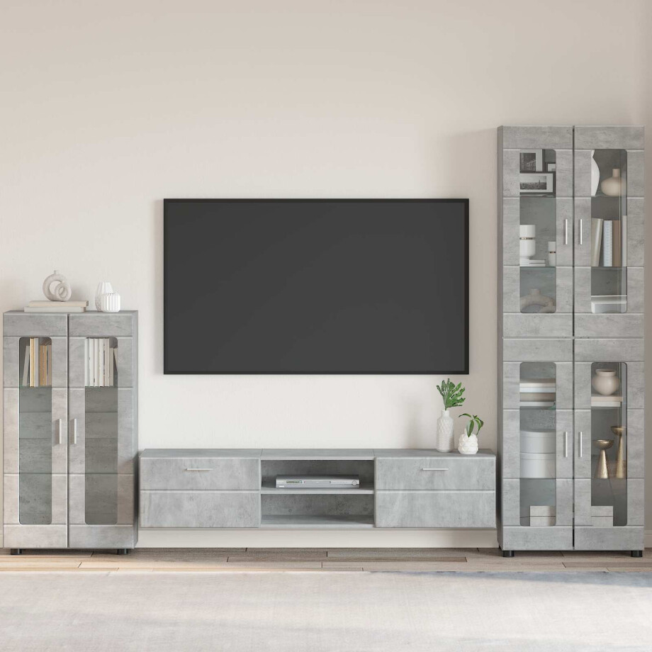 vidaXL Dressoir FLORIN Beton Grijs 55,5 x 29 x 100 cm Bewerkt hout vidaXL Dressoir FLORIN Beton Grijs 55,5 x 29 x 100 cm Bewerkt hout afbeelding 1
