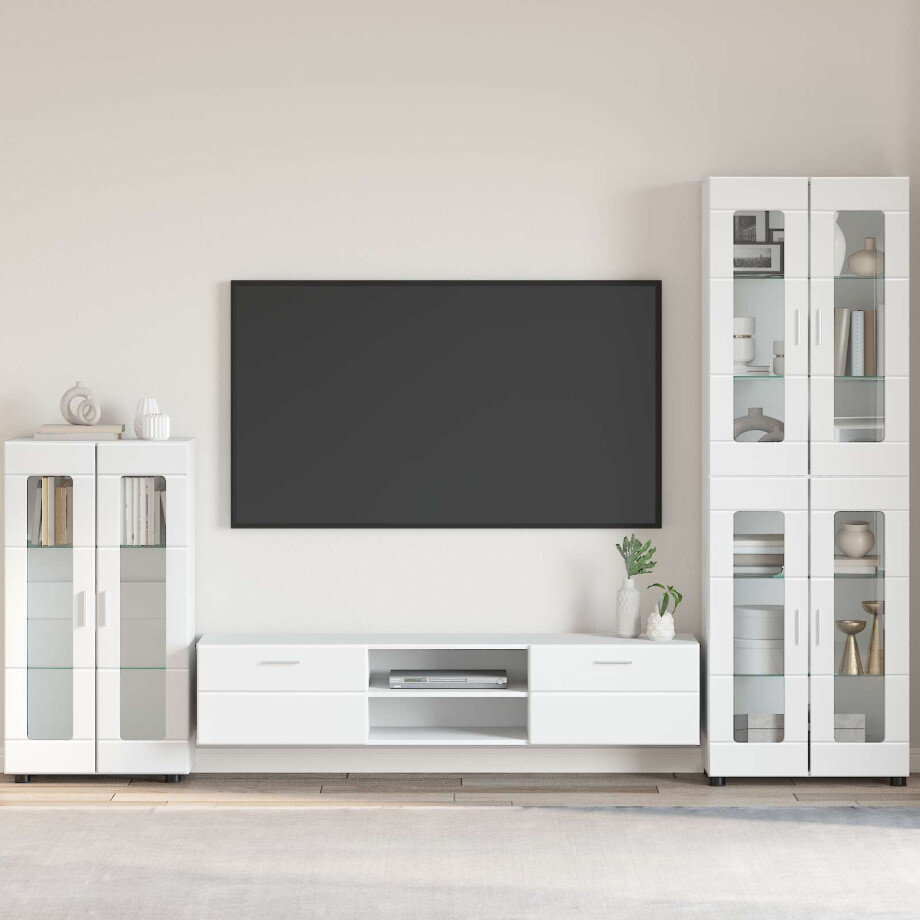 vidaXL Dressoir FLORIN Hoogglans wit 55,5 x 29 x 100 cm Bewerkt hout vidaXL Dressoir FLORIN Hoogglans wit 55,5 x 29 x 100 cm Bewerkt hout afbeelding 1