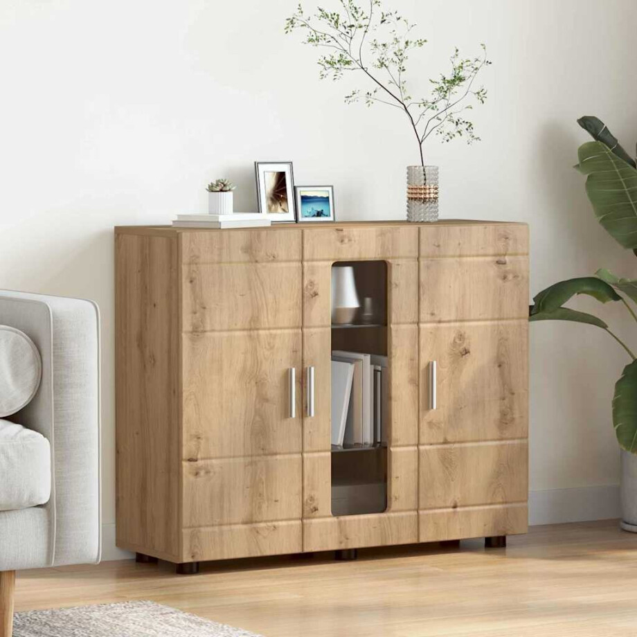 vidaXL Houten Kast Artisan Eiken 88,5 x 30,5 x 73 cm Bewerkt hout vidaXL Houten Kast Artisan Eiken 88,5 x 30,5 x 73 cm Bewerkt hout afbeelding 1