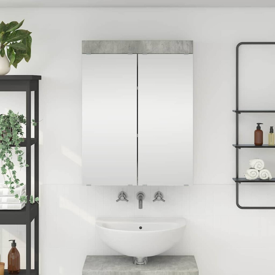 vidaXL Badkamer spiegelkast TULUM Beton Grijs 60 x 16,5 x 78 cm vidaXL Badkamer spiegelkast TULUM Beton Grijs 60 x 16,5 x 78 cm afbeelding 1