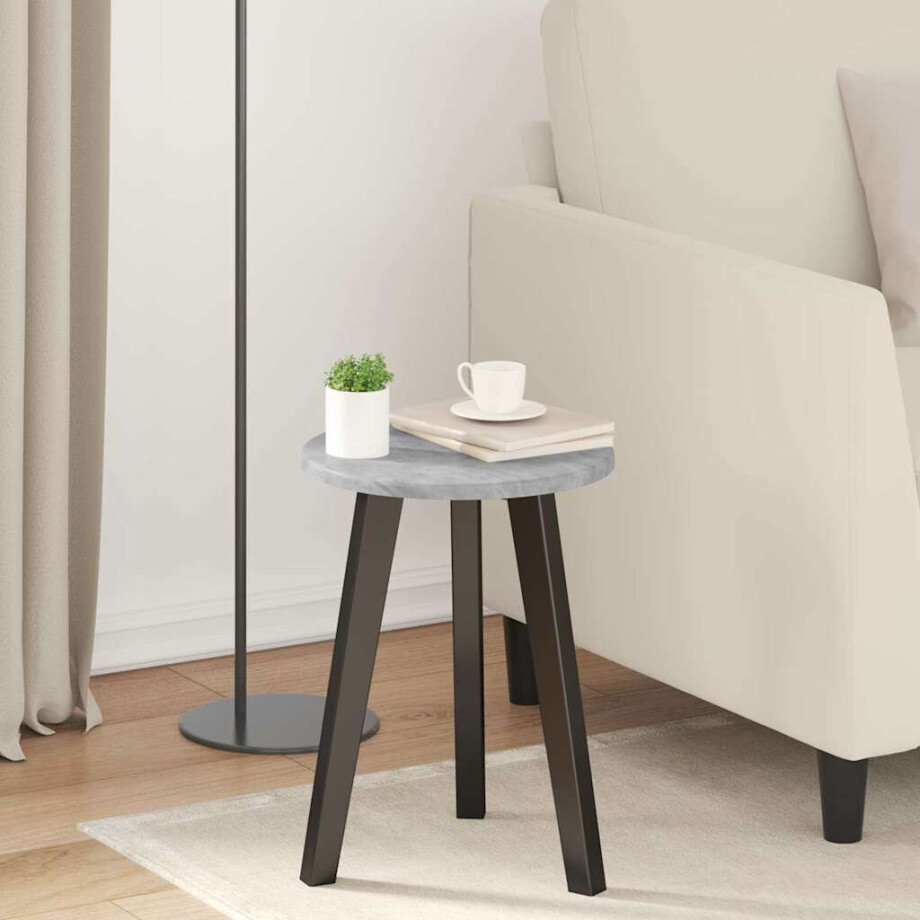 vidaXL Tafelblad Betongrijs Ø 30 x 1,5 cm Bewerkt hout afbeelding 1