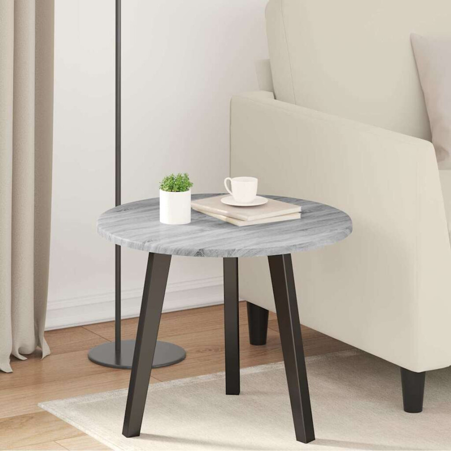 vidaXL Tafelblad Grijs sonoma Ø 50 x 1,5 cm Bewerkt hout vidaXL Tafelblad Grijs sonoma Ø 50 x 1,5 cm Bewerkt hout afbeelding 1