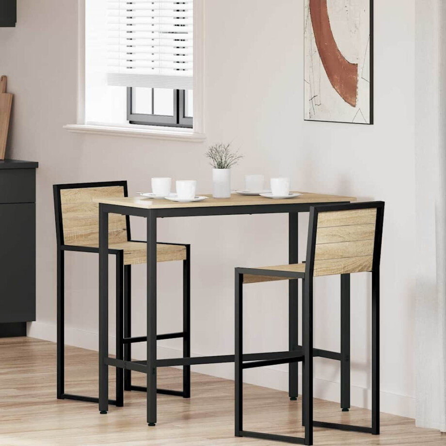 vidaXL Tafel Sonoma Eiken 100 x 50 x 90,5 cm Engineered hout en staal afbeelding 1