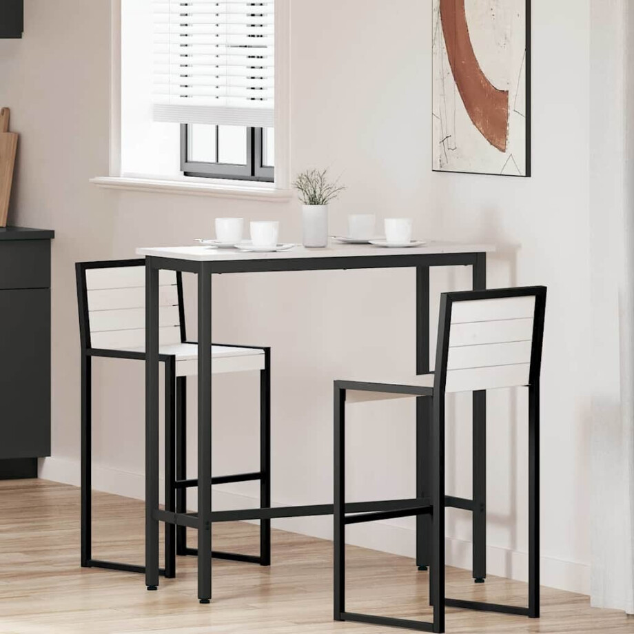 vidaXL Tafel Wit 100 x 40 x 101 cm Engineered hout en staal afbeelding 1