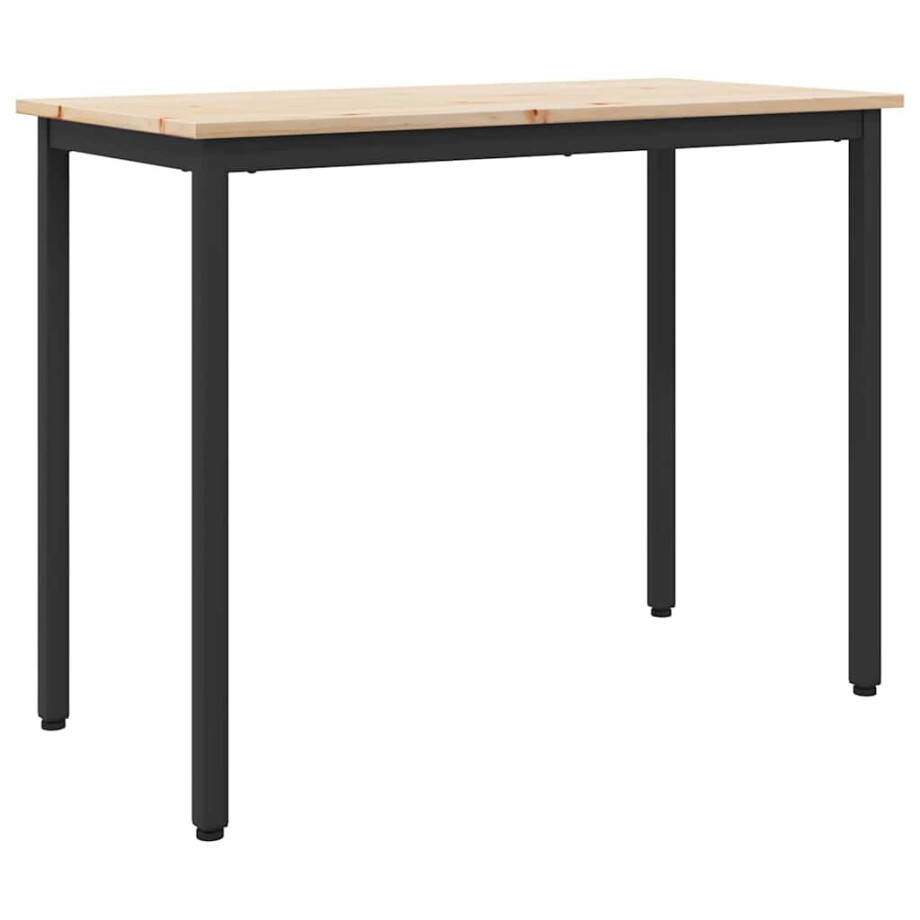 vidaXL Tafel Naturel 100 x 50 x 77 cm Engineered hout en staal afbeelding 1