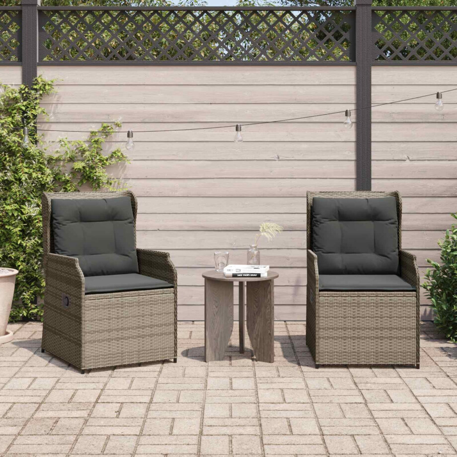 vidaXL Tuinbank 2 pcs Grijs poly rattan afbeelding 1