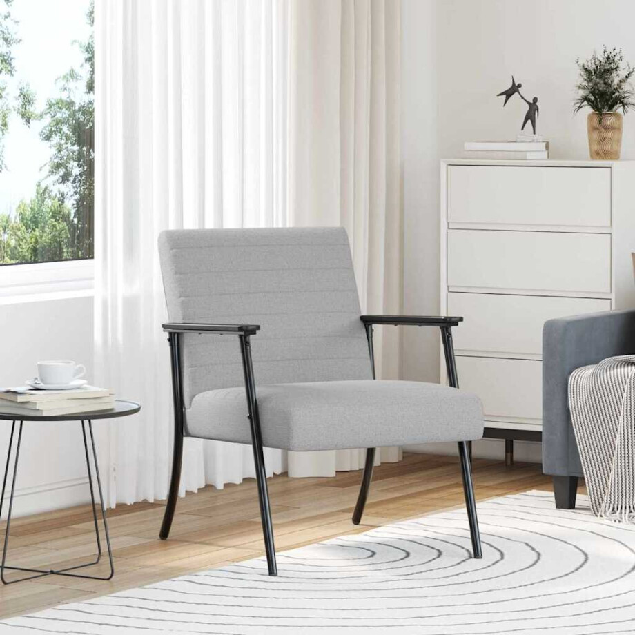 vidaXL Fauteuil Wolkengrijs 59 x 75 x 78 cm Stof afbeelding 1