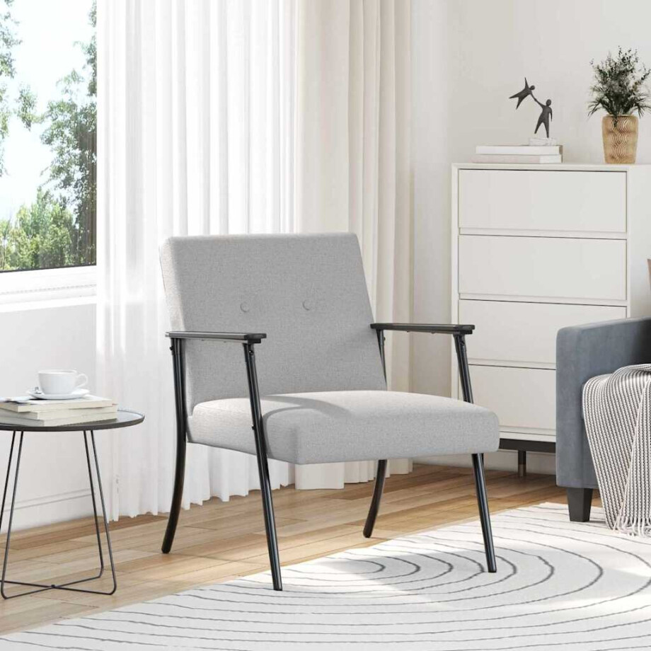 vidaXL Fauteuil Wolkengrijs Stof afbeelding 1