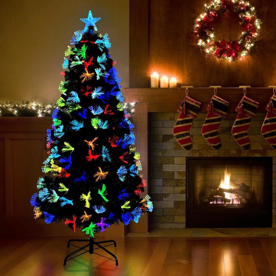 vidaXL Kunstkerstboom met 160 LED met standaard Groen 150 cm PVC afbeelding 1