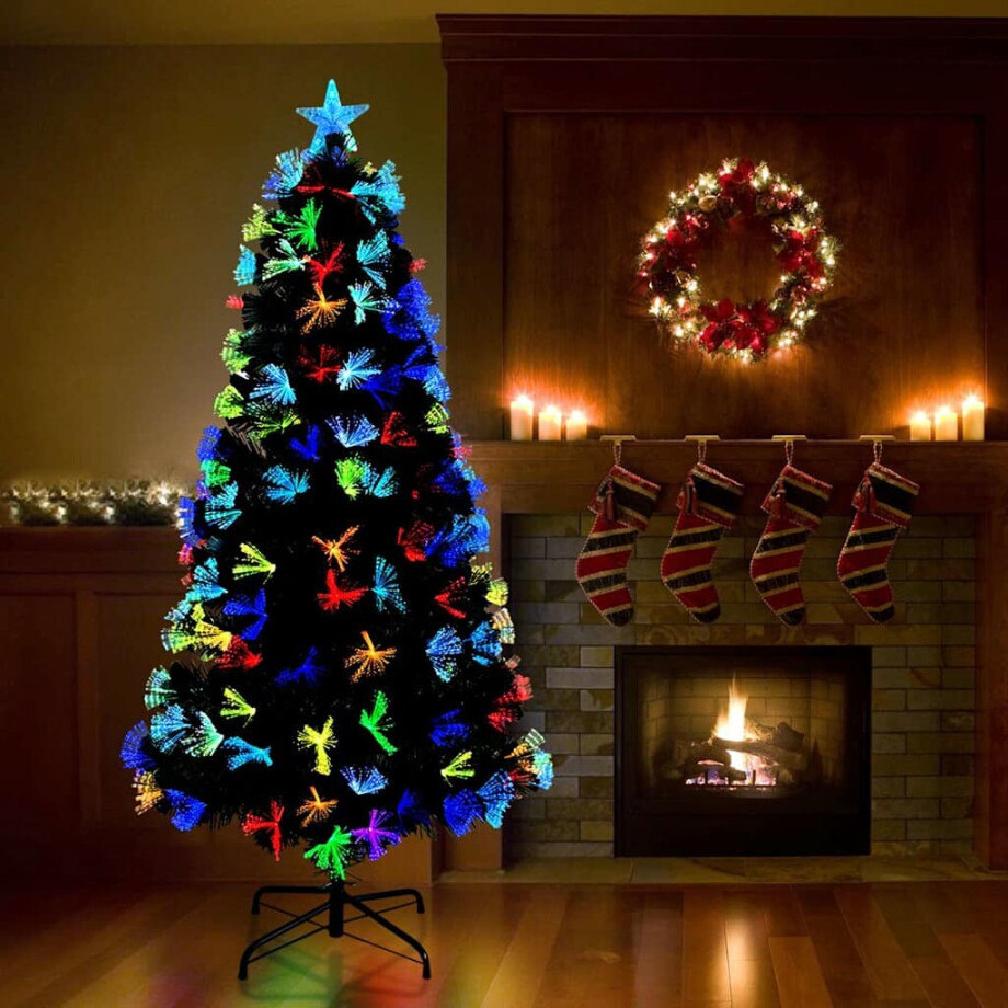 vidaXL Kunstkerstboom met 210 LED met standaard Groen 180 cm PVC vidaXL Kunstkerstboom met 210 LED met standaard Groen 180 cm PVC afbeelding 1