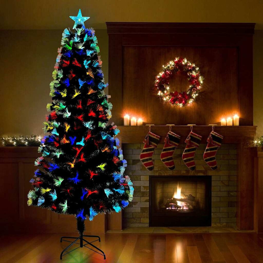vidaXL Kunstkerstboom met 250 LED met standaard Groen 210 cm PVC afbeelding 1