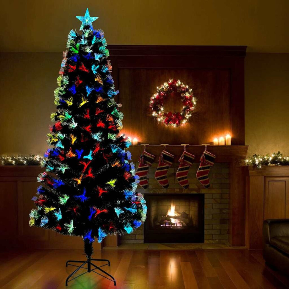 vidaXL Kunstkerstboom met 300 LED met standaard Groen 240 cm PVC afbeelding 1