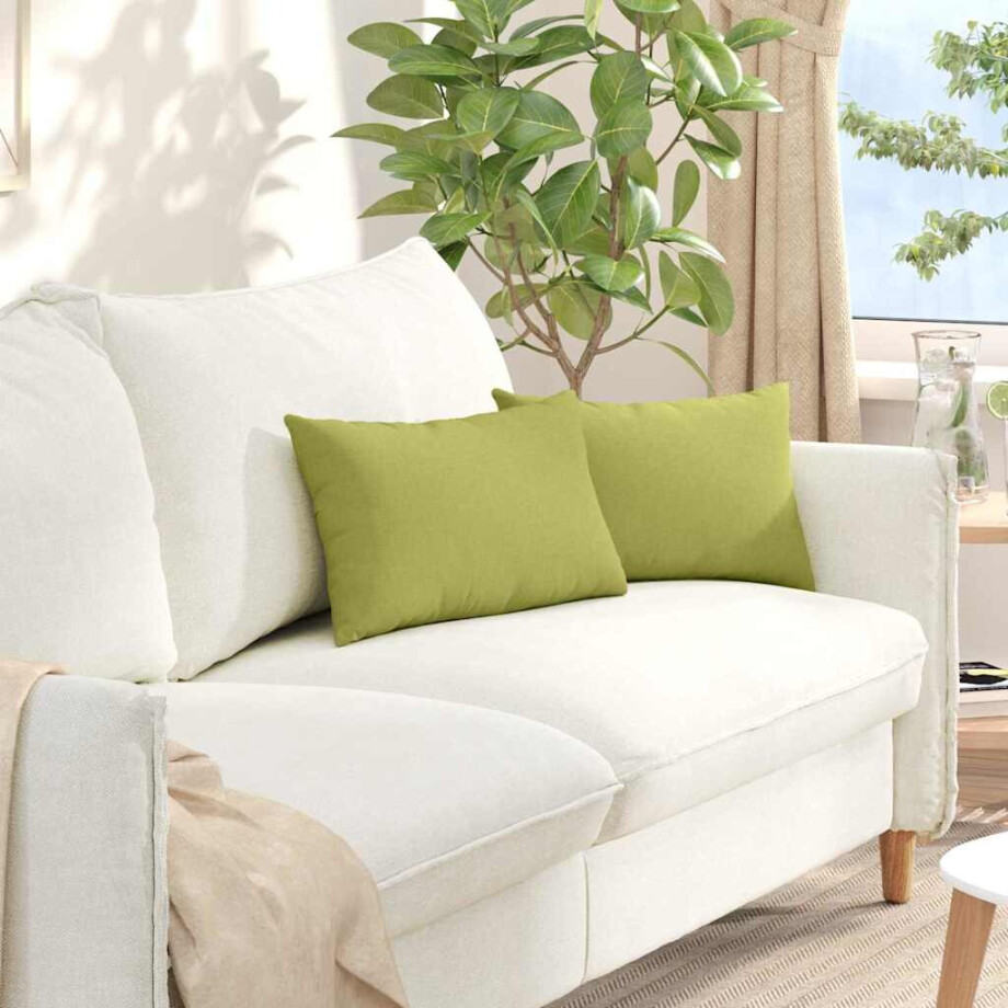 vidaXL Sofa Kussens 2 pcs Lichtgroen 50 x 30 cm Stof afbeelding 1
