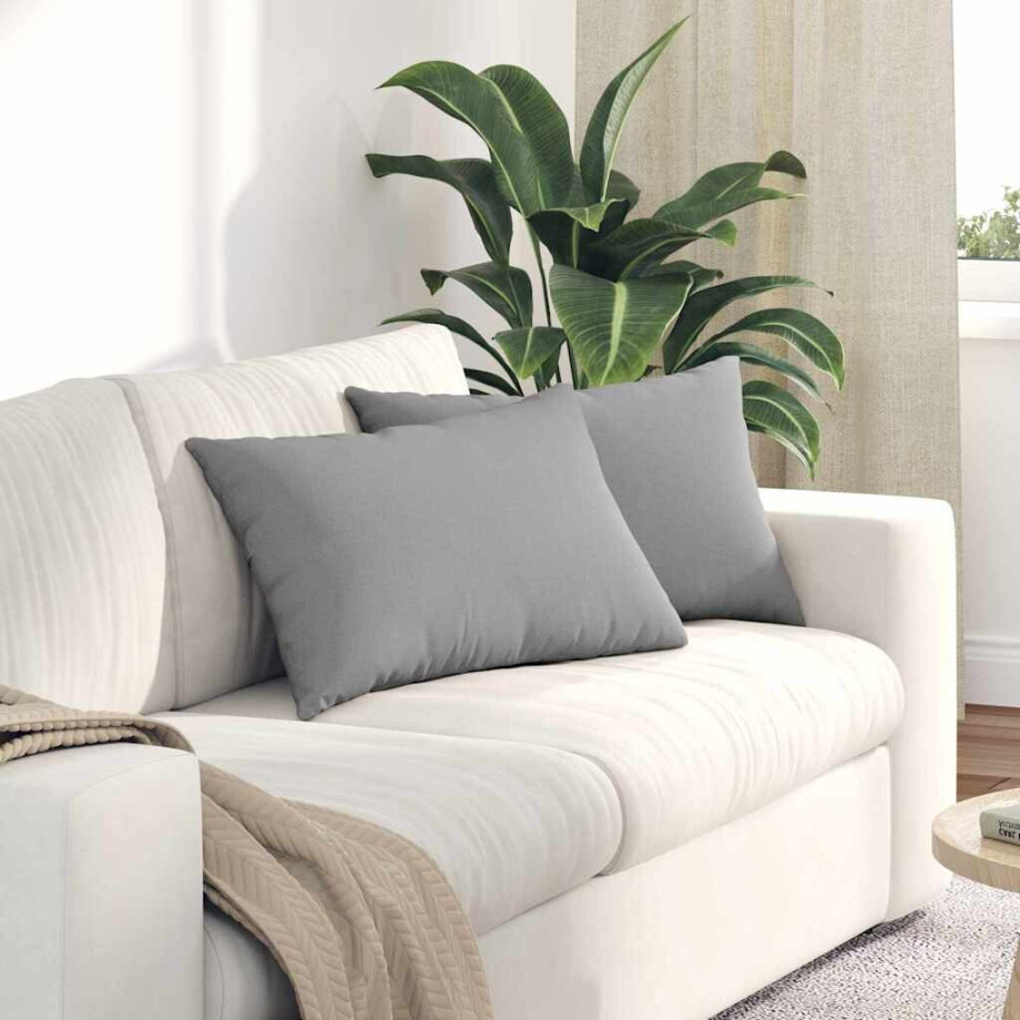 vidaXL Sofa Kussens 2 pcs Wolkengrijs 60 x 40 cm Stof afbeelding 1