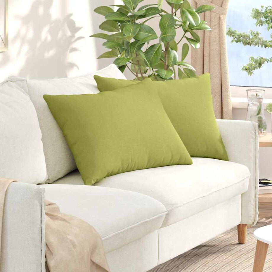 vidaXL Sofa Kussens 2 pcs Lichtgroen 70 x 50 cm Stof afbeelding 1