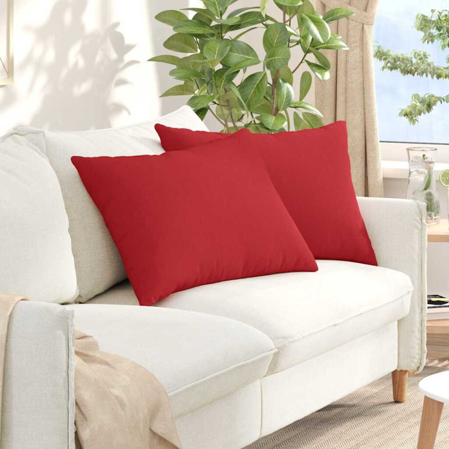 vidaXL Sofa Kussens 2 pcs Rood 70 x 50 cm Stof afbeelding 1