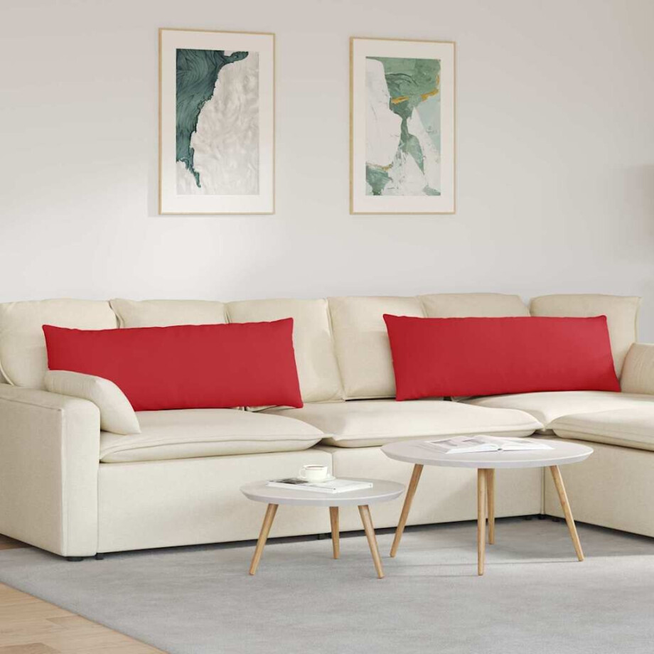 vidaXL Sofa Kussens 2 pcs Rood 120 x 40 cm Stof afbeelding 1