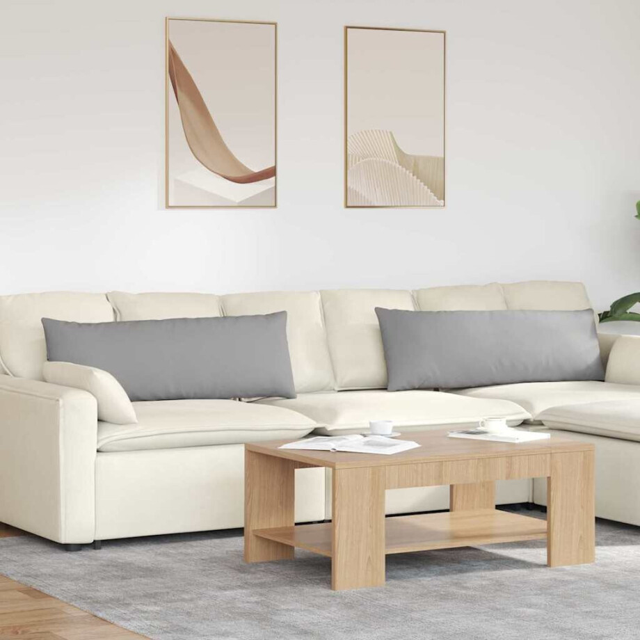 vidaXL Sofa Kussens 2 pcs Wolkengrijs 120 x 40 cm Stof afbeelding 1