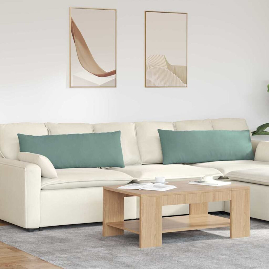 vidaXL Sofa Kussens 2 stuks Zeegroen 120 x 40 cm Cordstof afbeelding 1