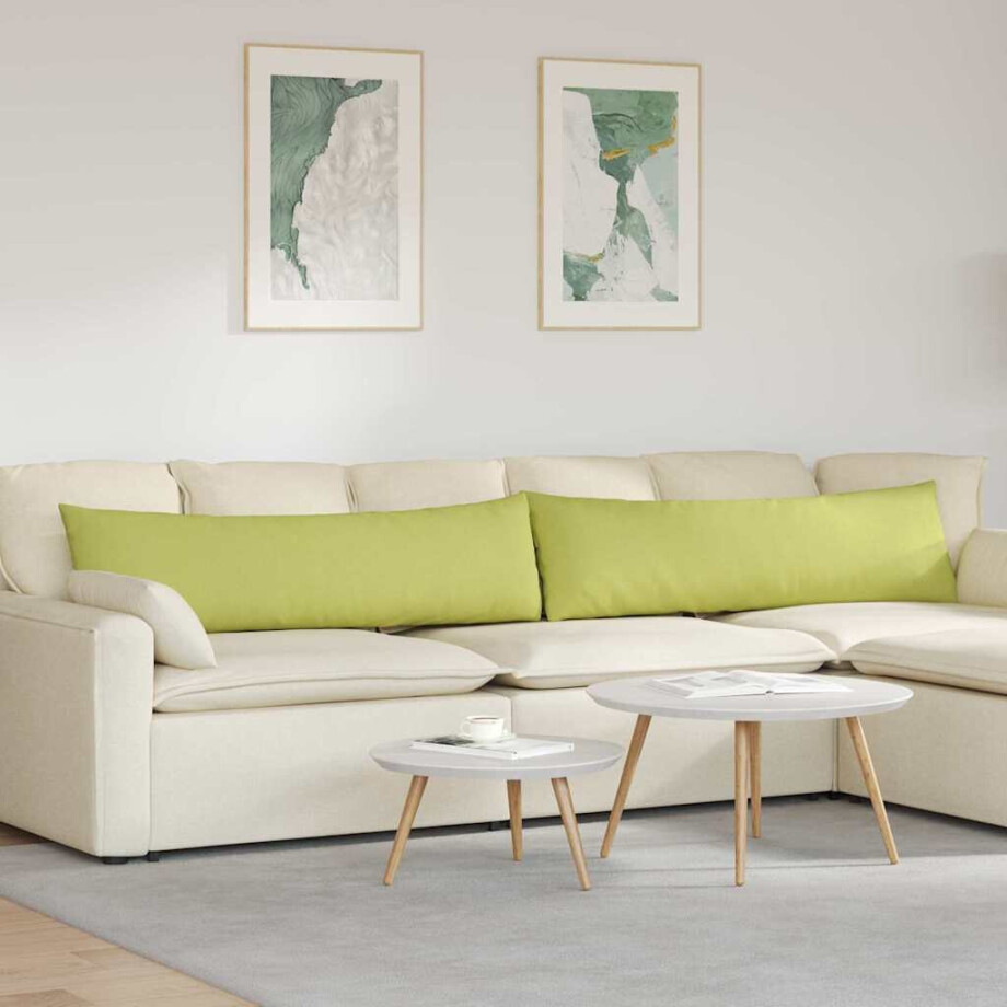 vidaXL Sofa Kussens 2 pcs Lichtgroen 145 x 40 cm Stof afbeelding 1
