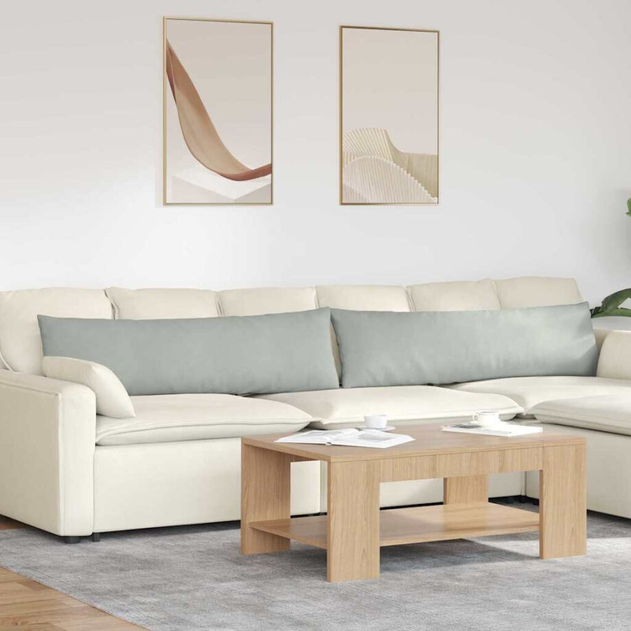 vidaXL Sofa Kussens 2 stuks Lichtgrijs 145 x 40 cm Cordstof afbeelding 1