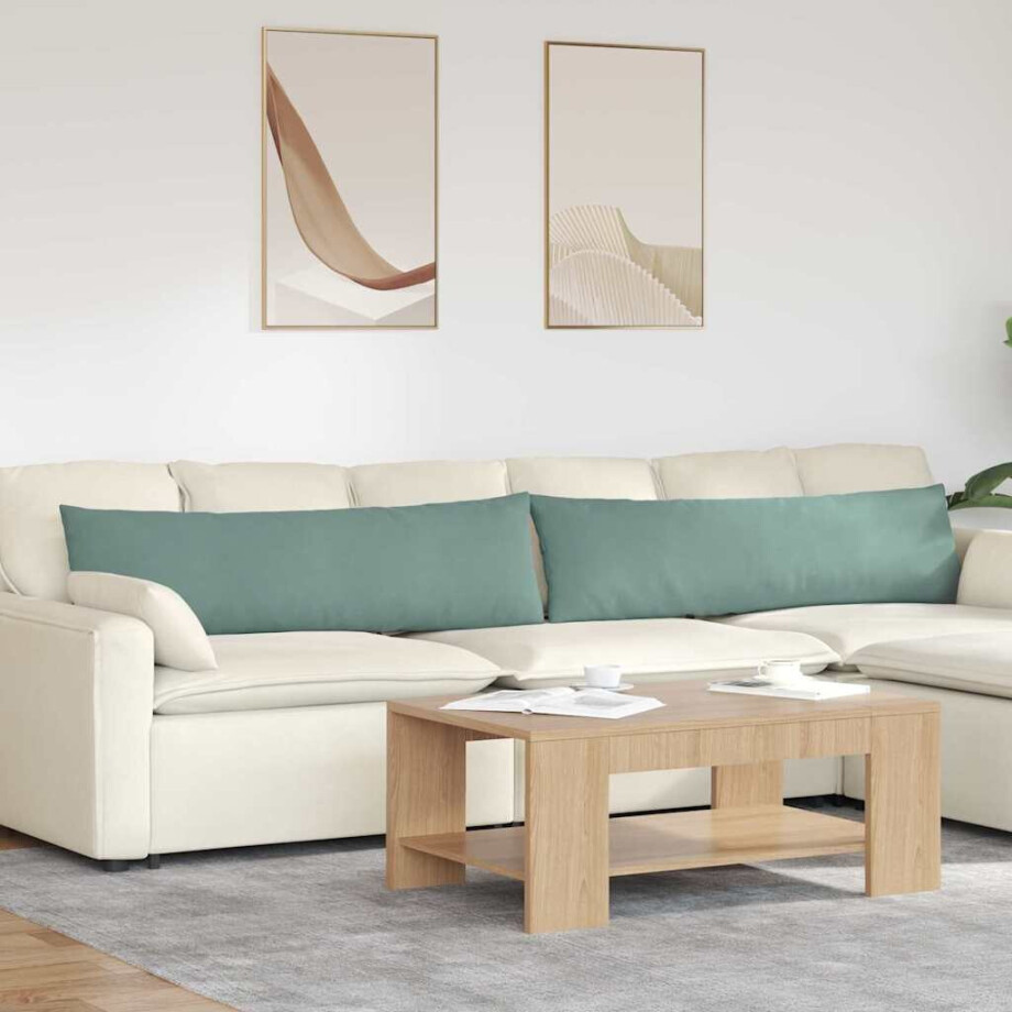 vidaXL Sofa Kussens 2 stuks Zeegroen 145 x 40 cm Cordstof afbeelding 1
