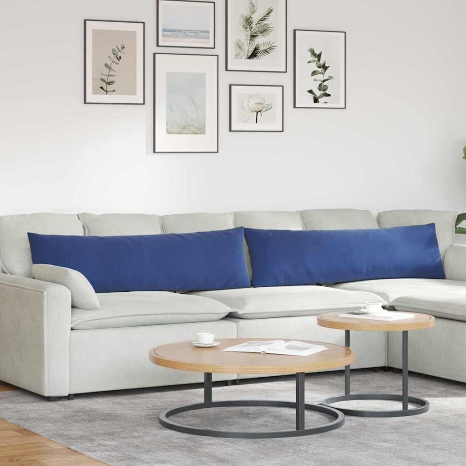 vidaXL Sofa Kussens 2 stuks Politieblauw 145 x 40 cm Cordstof afbeelding 1