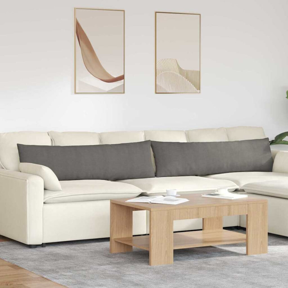 vidaXL Sofa Kussens 2 stuks Lichtgrijs 145 x 40 cm Cordstof afbeelding 1