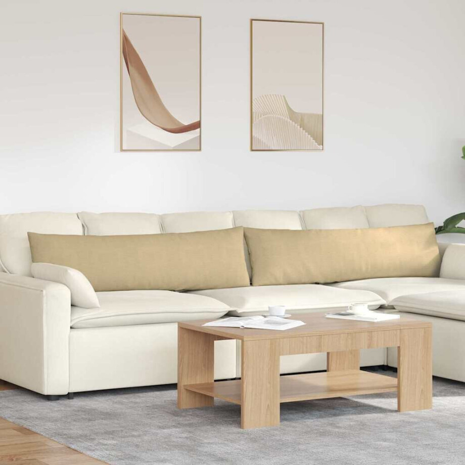 vidaXL Sofa Kussens 2 stuks Grijs groen 145 x 40 cm Cordstof afbeelding 1