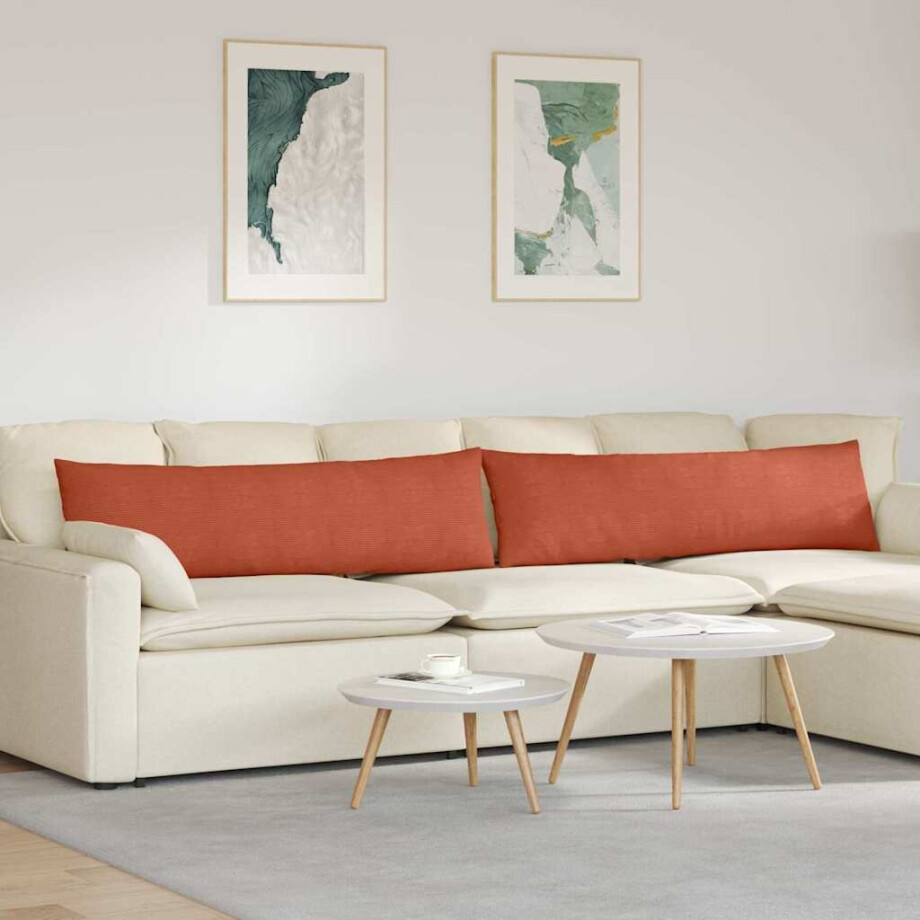 vidaXL Sofa Kussens 2 pcs Rood-oranje 145 x 40 cm Katoen Stof vidaXL Sofa Kussens 2 pcs Rood-oranje 145 x 40 cm Katoen Stof afbeelding 1