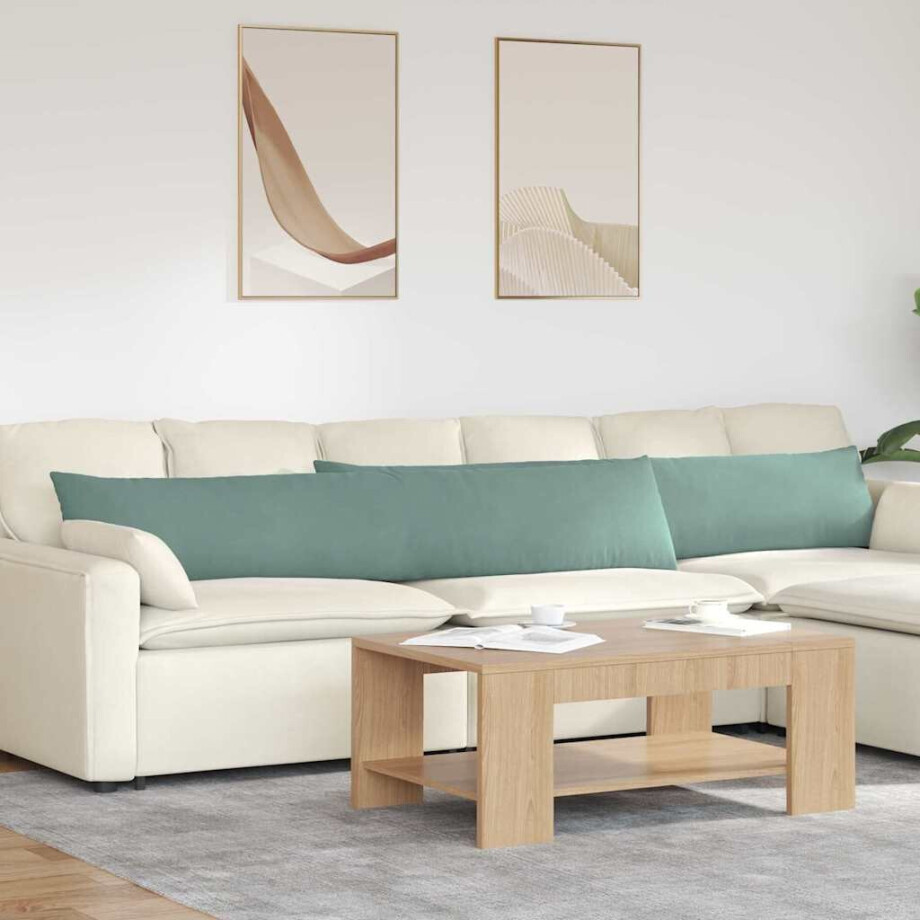 vidaXL Sofa Kussens 2 stuks Zeegroen 200 x 40 cm Cordstof afbeelding 1