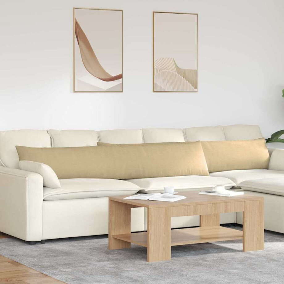 vidaXL Sofa Kussens 2 stuks Grijs groen 200 x 40 cm Cordstof afbeelding 1