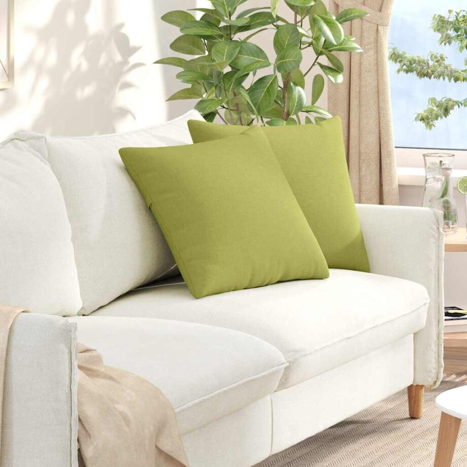 vidaXL Sofa Kussens 2 pcs Lichtgroen 50 x 50 cm Stof afbeelding 1