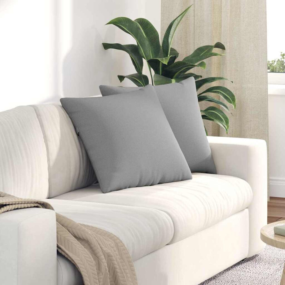 vidaXL Sofa Kussens 2 pcs Wolkengrijs 50 x 50 cm Stof afbeelding 1