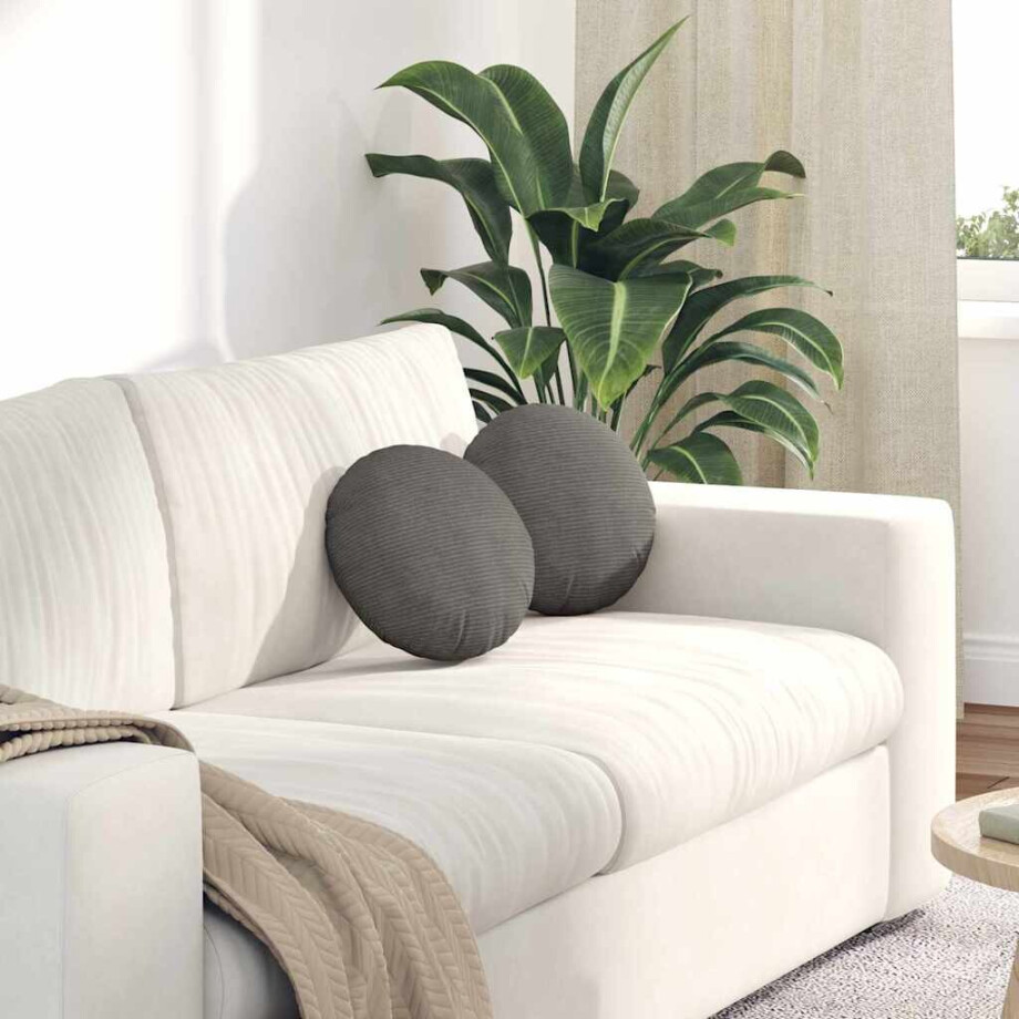 vidaXL Zitkussens 2 pcs Lichtgrijs Ø 30 x 13 cm Katoen Stof vidaXL Zitkussens 2 pcs Lichtgrijs Ø 30 x 13 cm Katoen Stof afbeelding 1