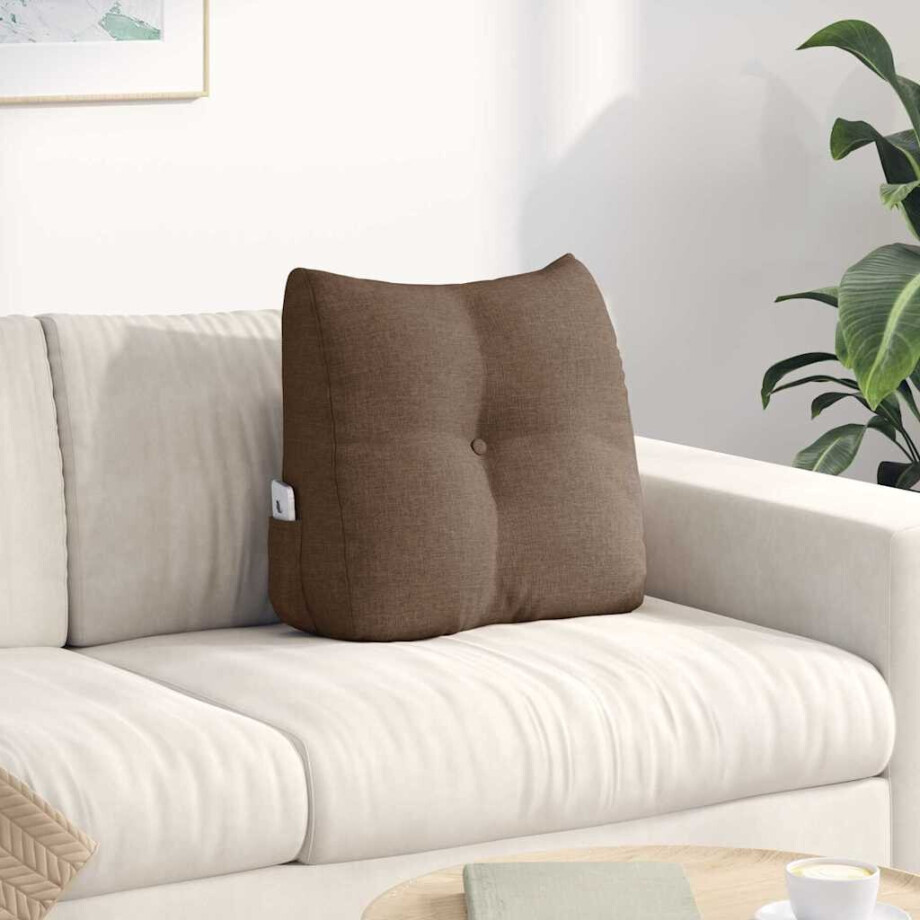 vidaXL Rugkussen Bruin 45 x 24 x 50 cm Stof vidaXL Rugkussen Bruin 45 x 24 x 50 cm Stof afbeelding 1