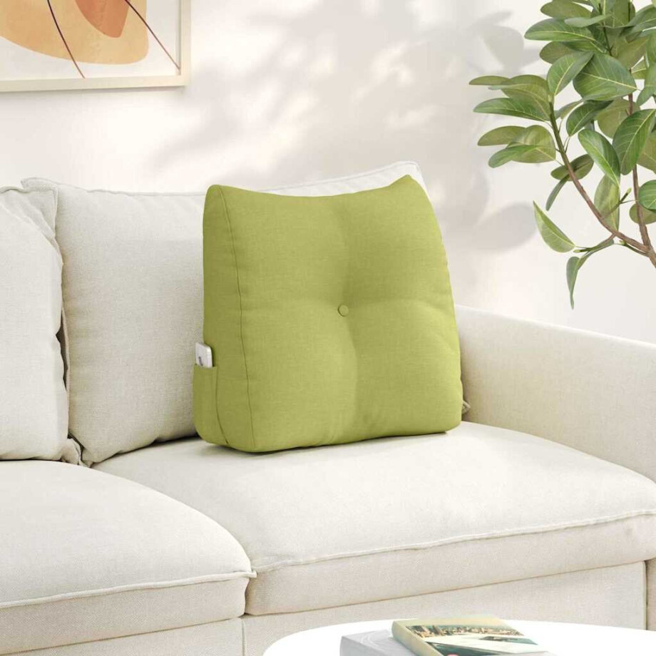 vidaXL Rugkussen Lichtgroen 45 x 24 x 50 cm Stof afbeelding 1