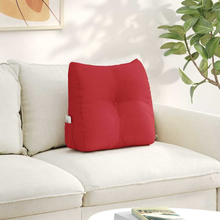 vidaXL Rugkussen Rood 45 x 24 x 50 cm Stof vidaXL Rugkussen Rood 45 x 24 x 50 cm Stof afbeelding 1
