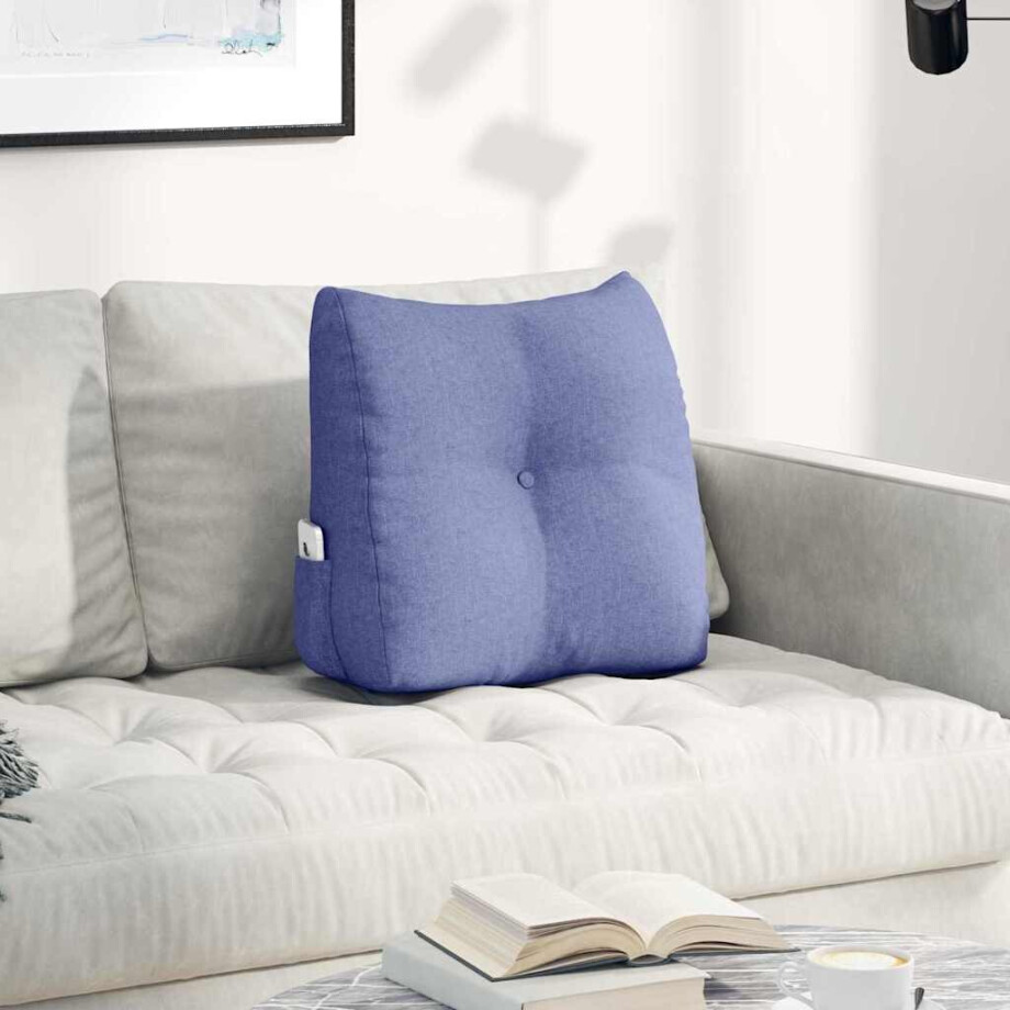 vidaXL Rugkussen Jeans Blauw 45 x 24 x 50 cm Stof vidaXL Rugkussen Jeans Blauw 45 x 24 x 50 cm Stof afbeelding 1