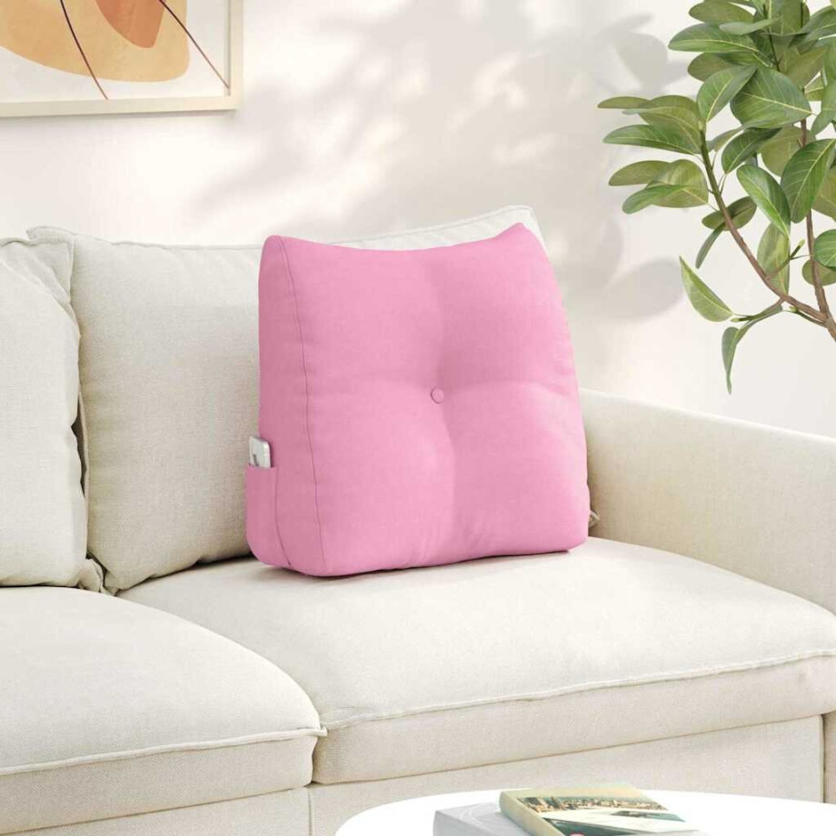 vidaXL Rugkussen Roze 45 x 24 x 50 cm Stof vidaXL Rugkussen Roze 45 x 24 x 50 cm Stof afbeelding 1