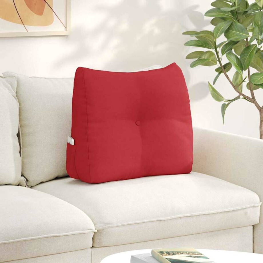 vidaXL Rugkussen Rood 60 x 24 x 50 cm Stof vidaXL Rugkussen Rood 60 x 24 x 50 cm Stof afbeelding 1
